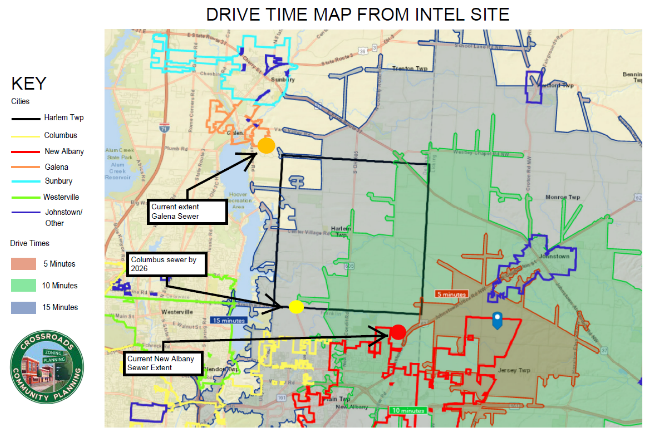 drive time map from intel site map